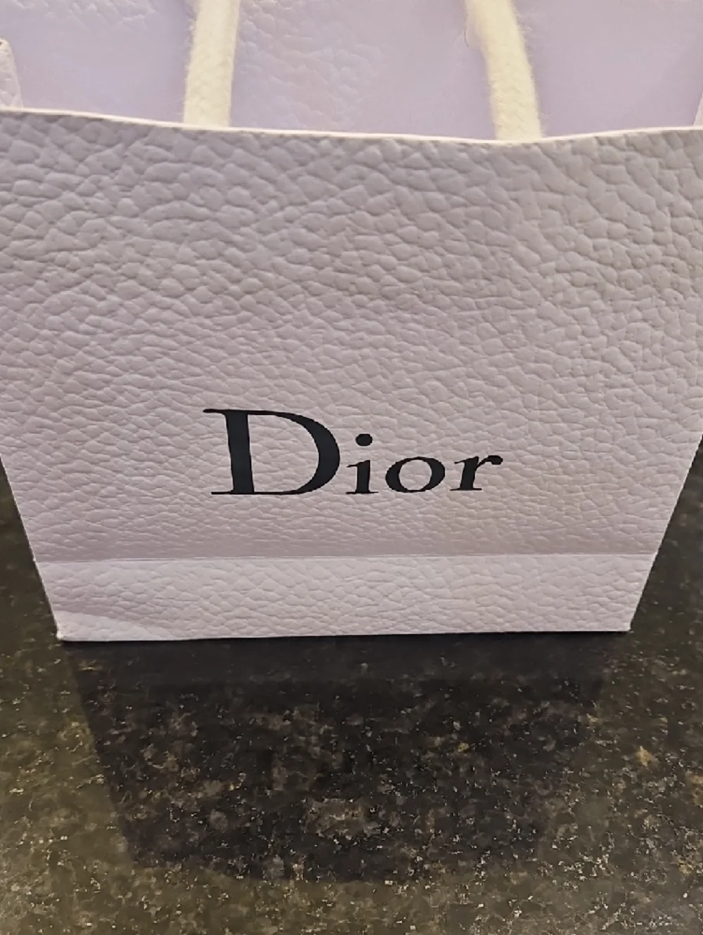 Dior Small Textured Gift Bag in Pale Pink with Black Logo - Picture 2 of 4